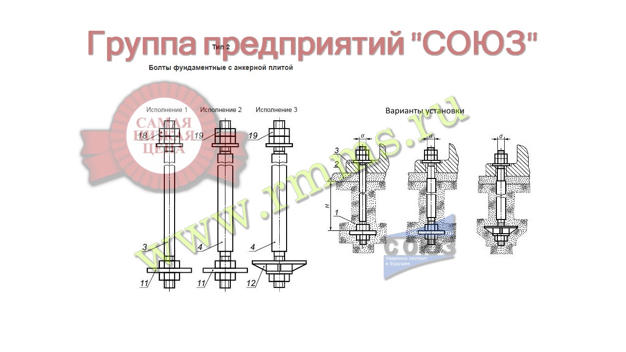 Союз гп. Болт фундаментный Тип 2.1. Тип 2 болты фундаментные с анкерной плитой исполнение 1. Болты фундаментные с анкерной плитой Тип 2.1. Тип 2.2 болты фундаментные с анкерной плитой.